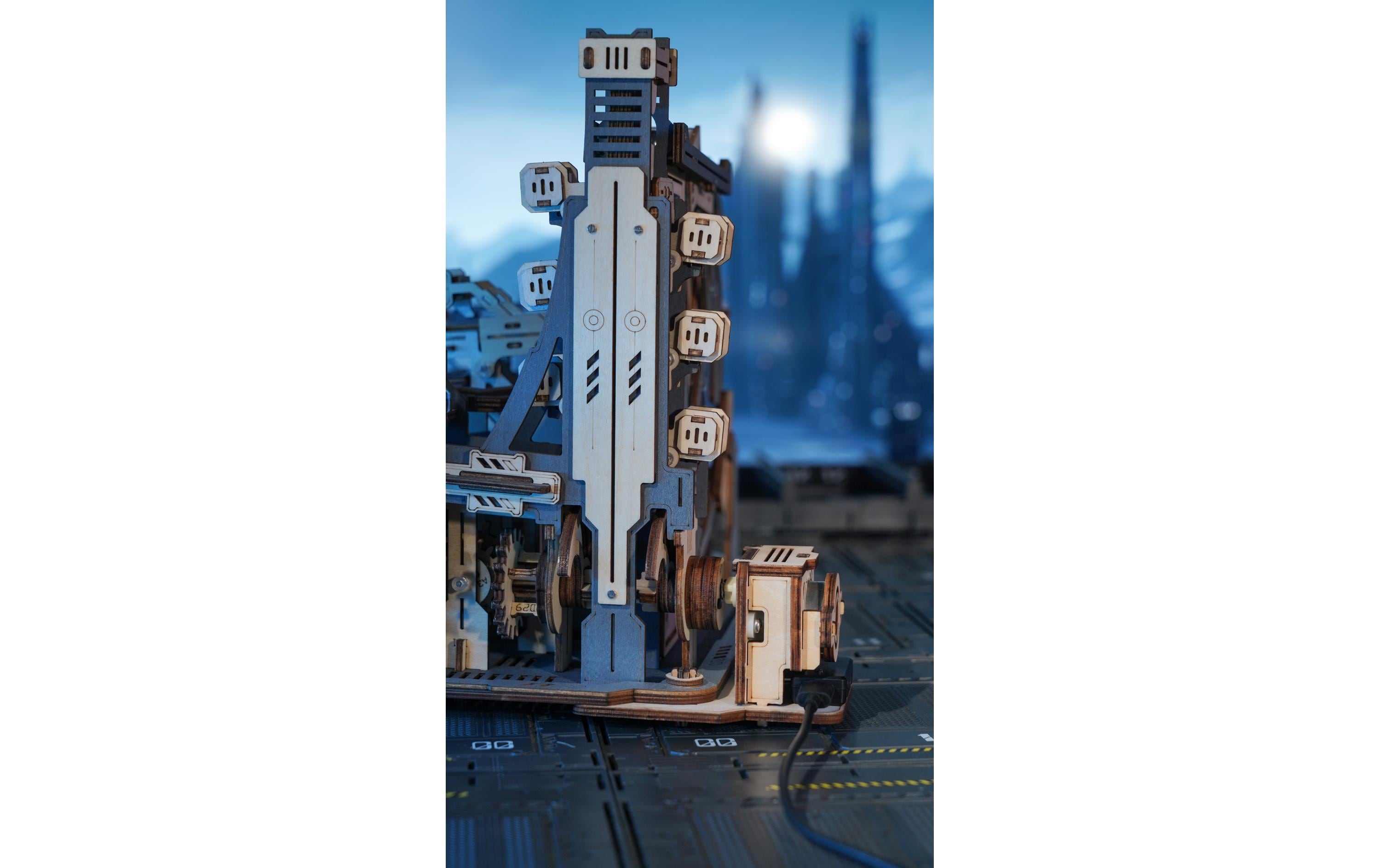 Bausatz Marble Spaceport 472-teilig3D-Puzzle aus lasergeschnittenen Holzteilen