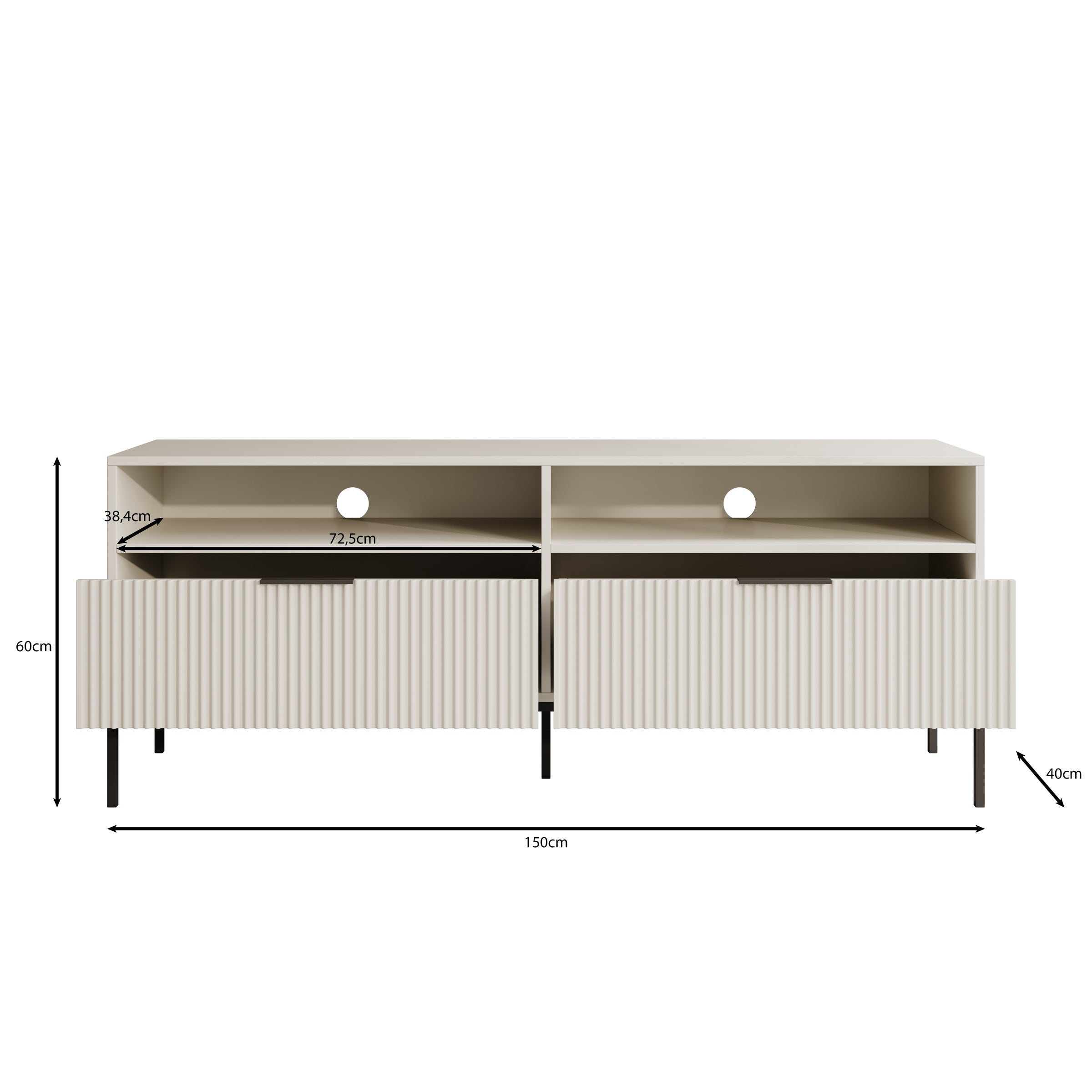 Meubella - Delaware - TV-Meubel - Beige - 150 cm