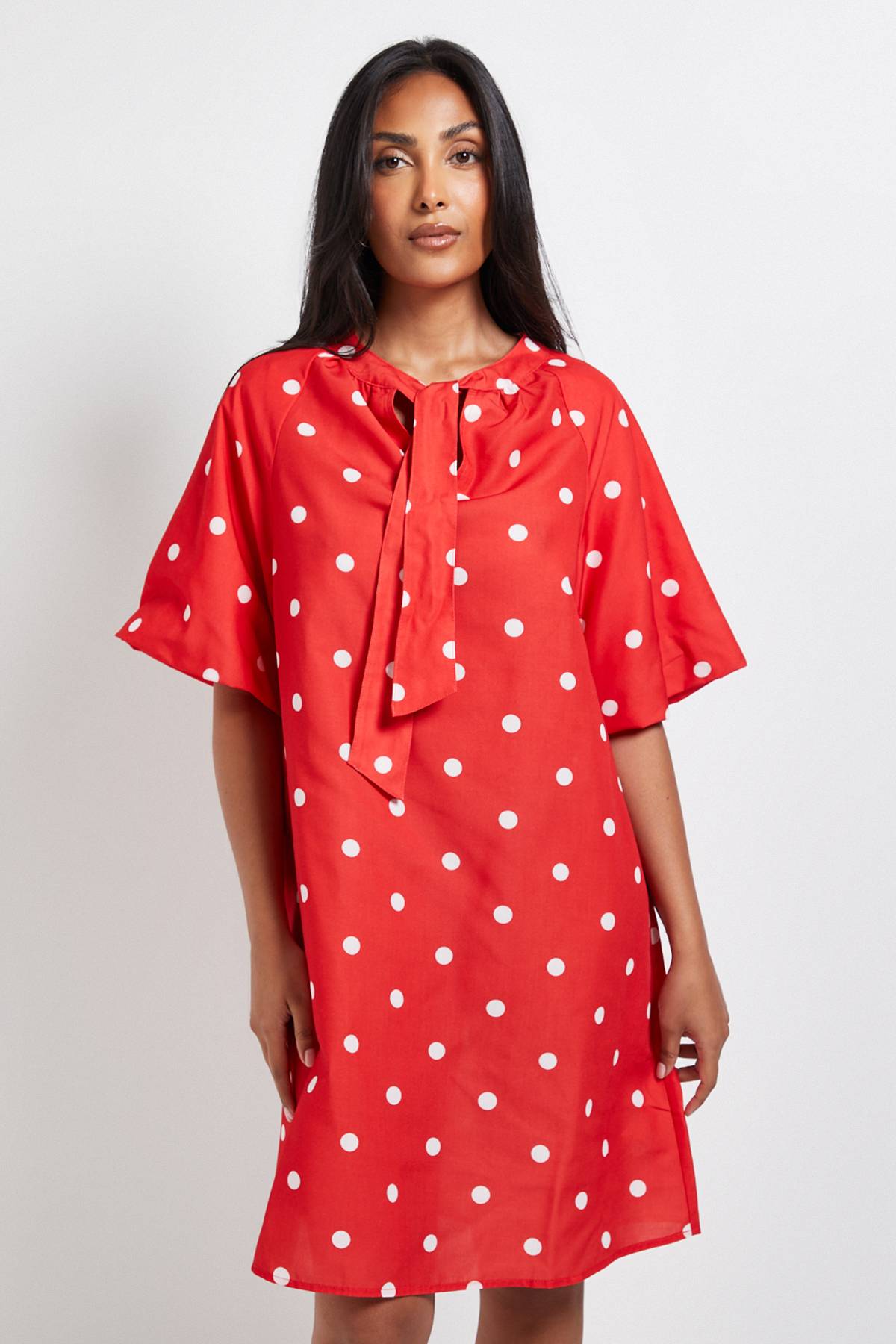 Wallis Robe Droite à Pois Petite Taille