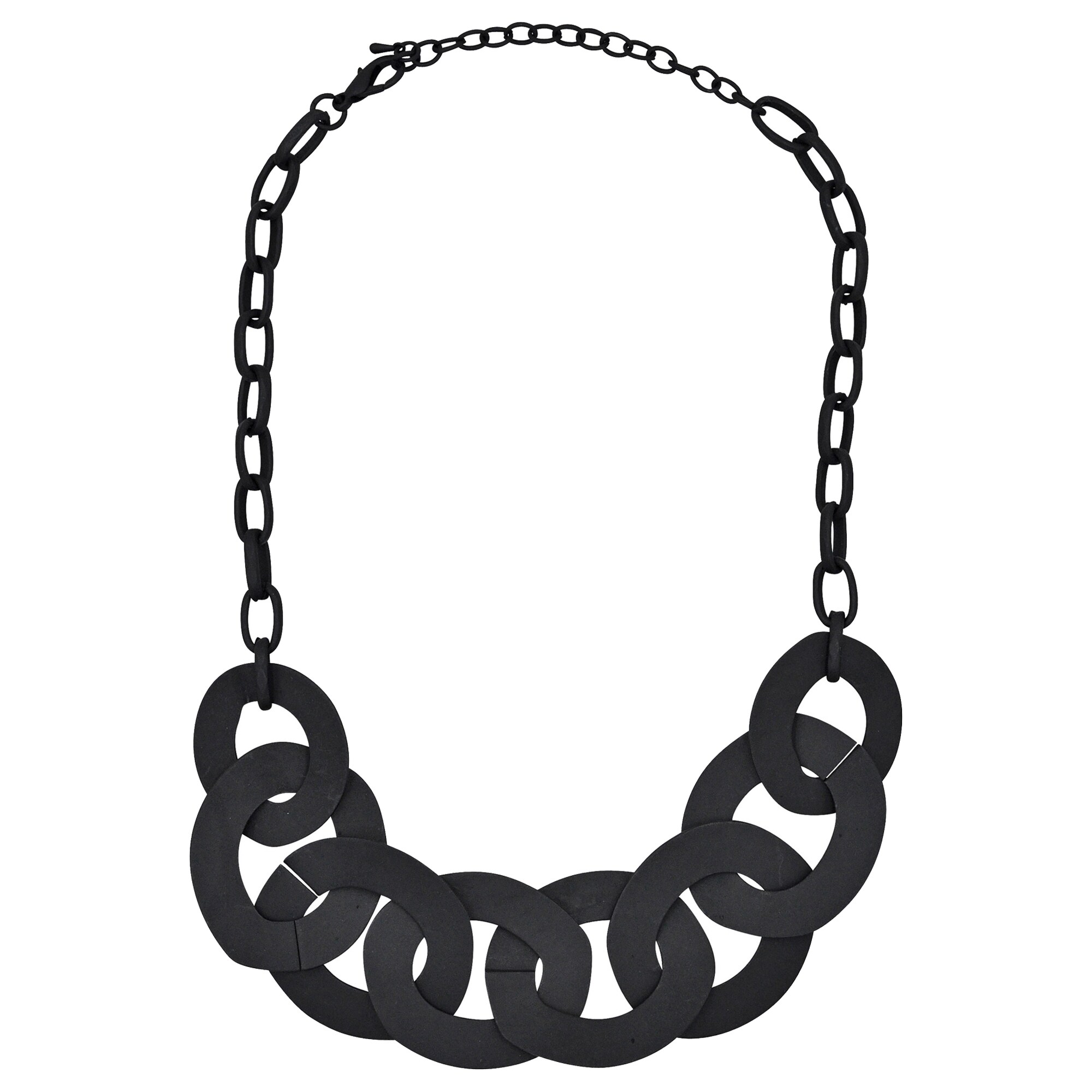 Steuer Modeschmuck Collierkette Metallcollier schwarz matt