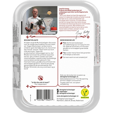 De Vegetarische Slager Auf Wieder Schnitzel Vegan 180 g