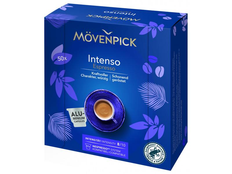 Mövenpick Kaffeekapseln Espresso Intenso 50 Stück Kaffeekapseln für Nespresso Maschinen
