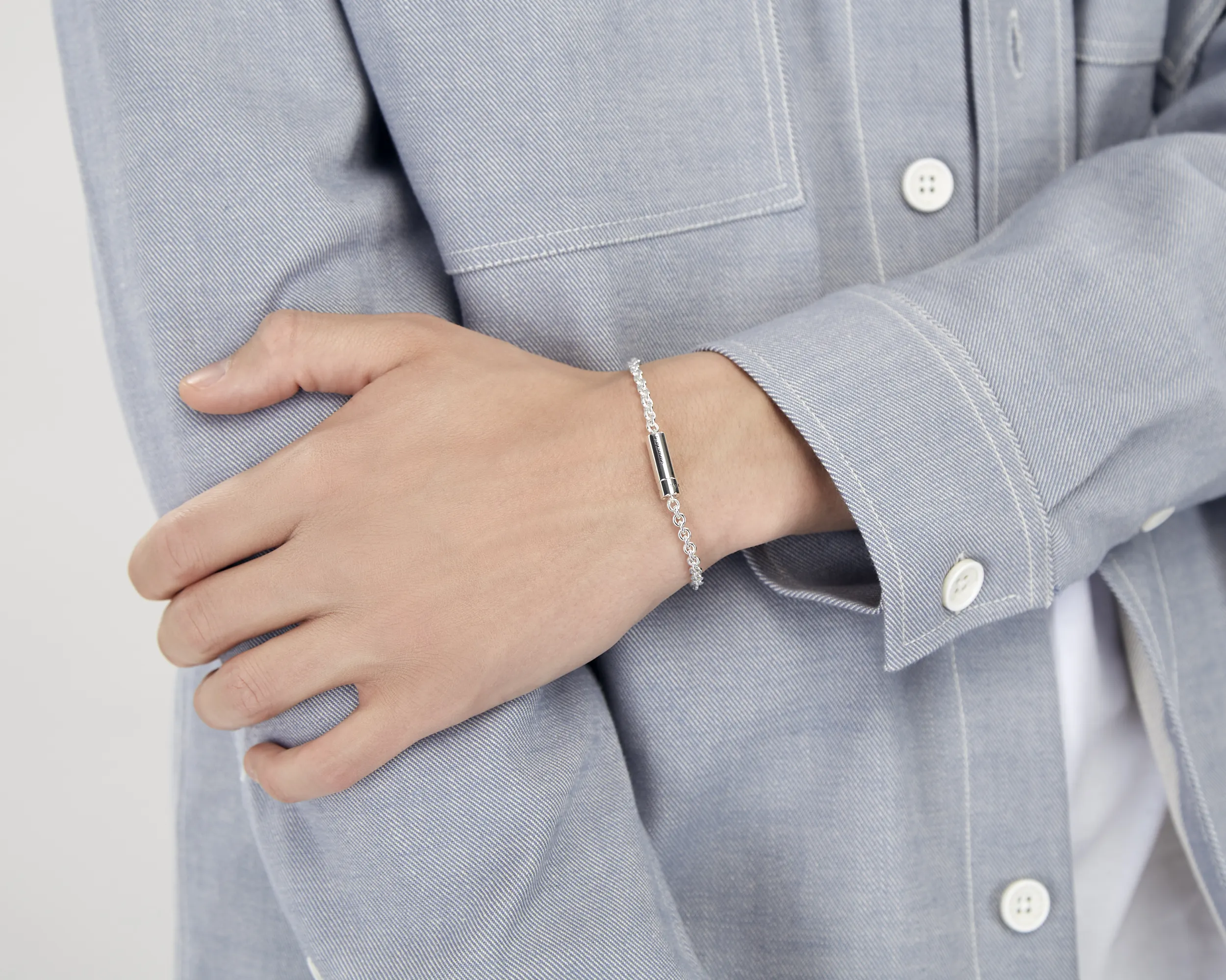 Bracelet câble sur chaine 11g Le Gramme