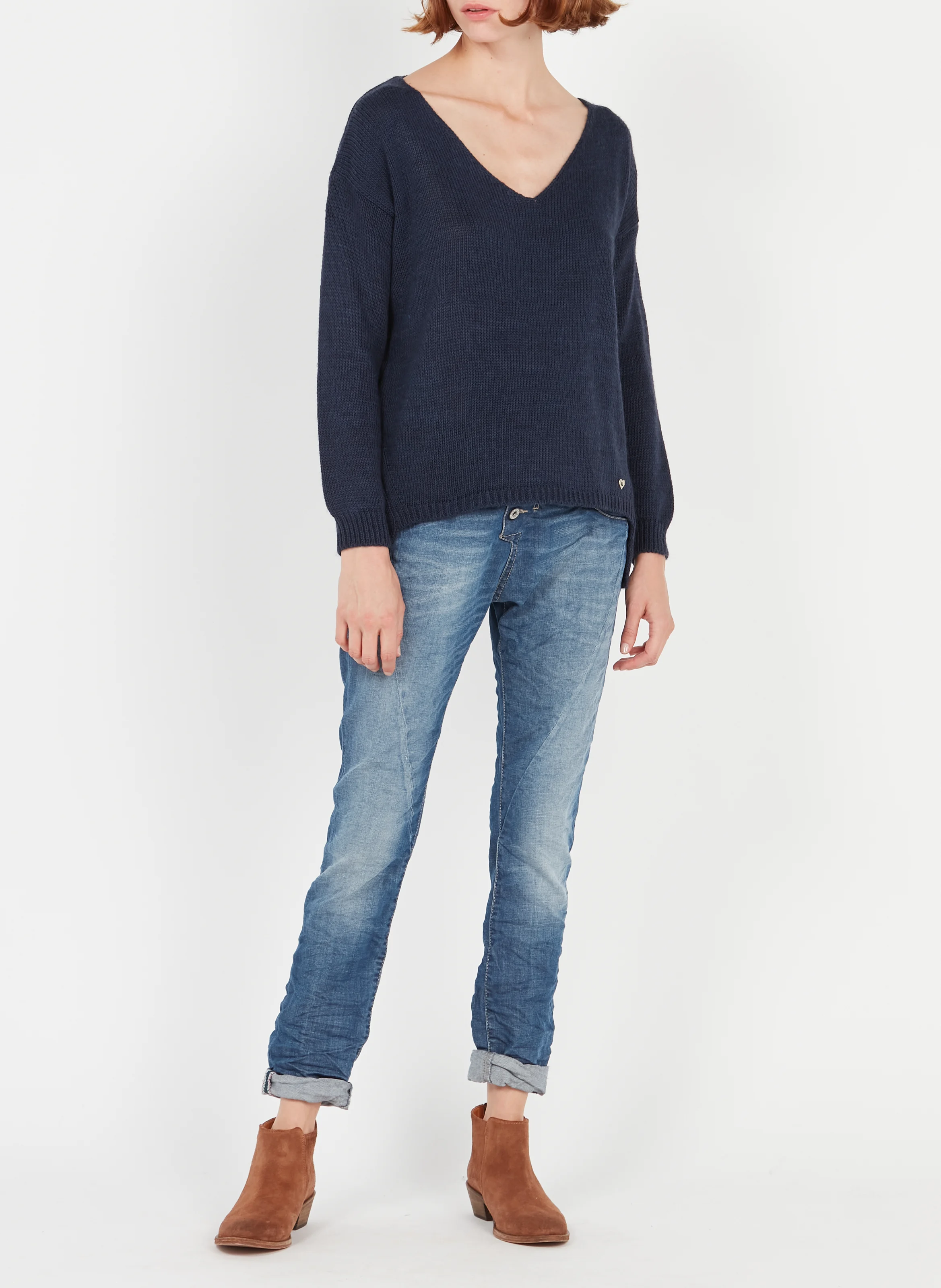 Jean boyfriend taille normale | Bleu