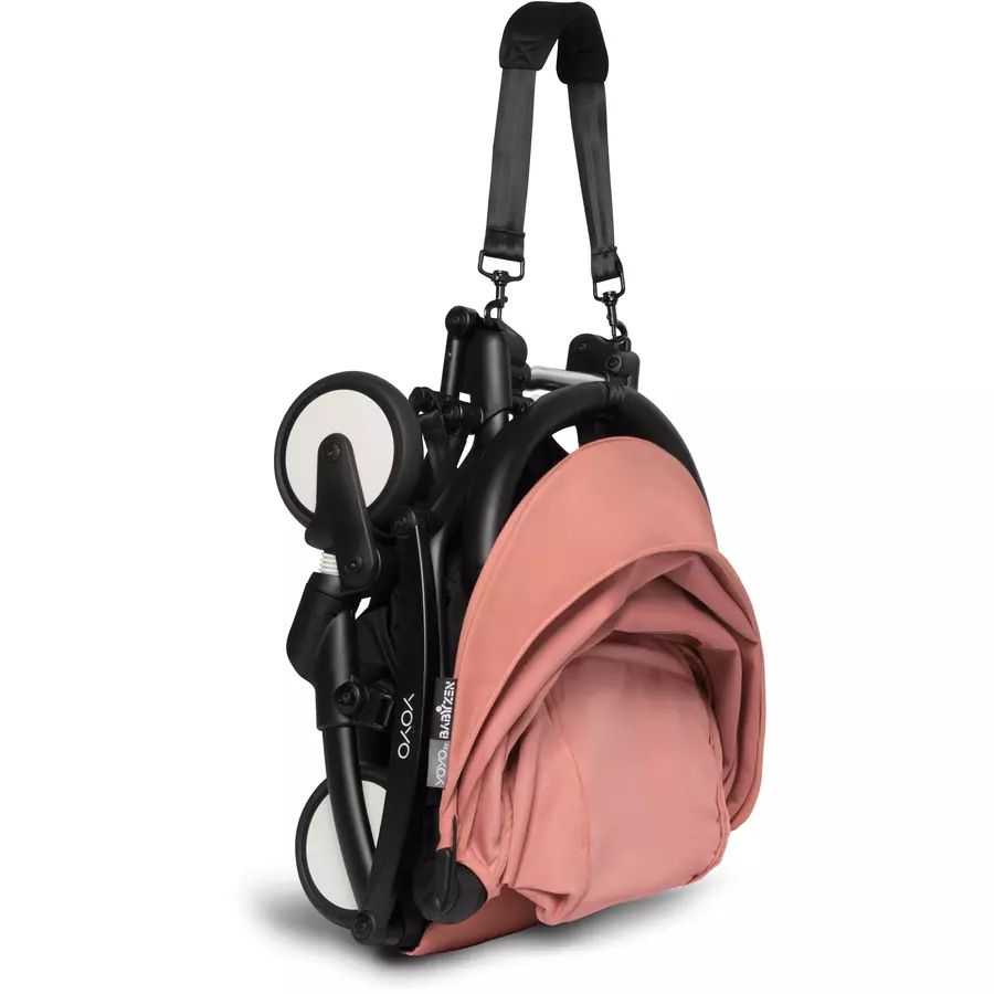 BABYZEN Kinderwagen YOYO2 6+ Black mit Textilset Ginger und Backpack YOYO Black