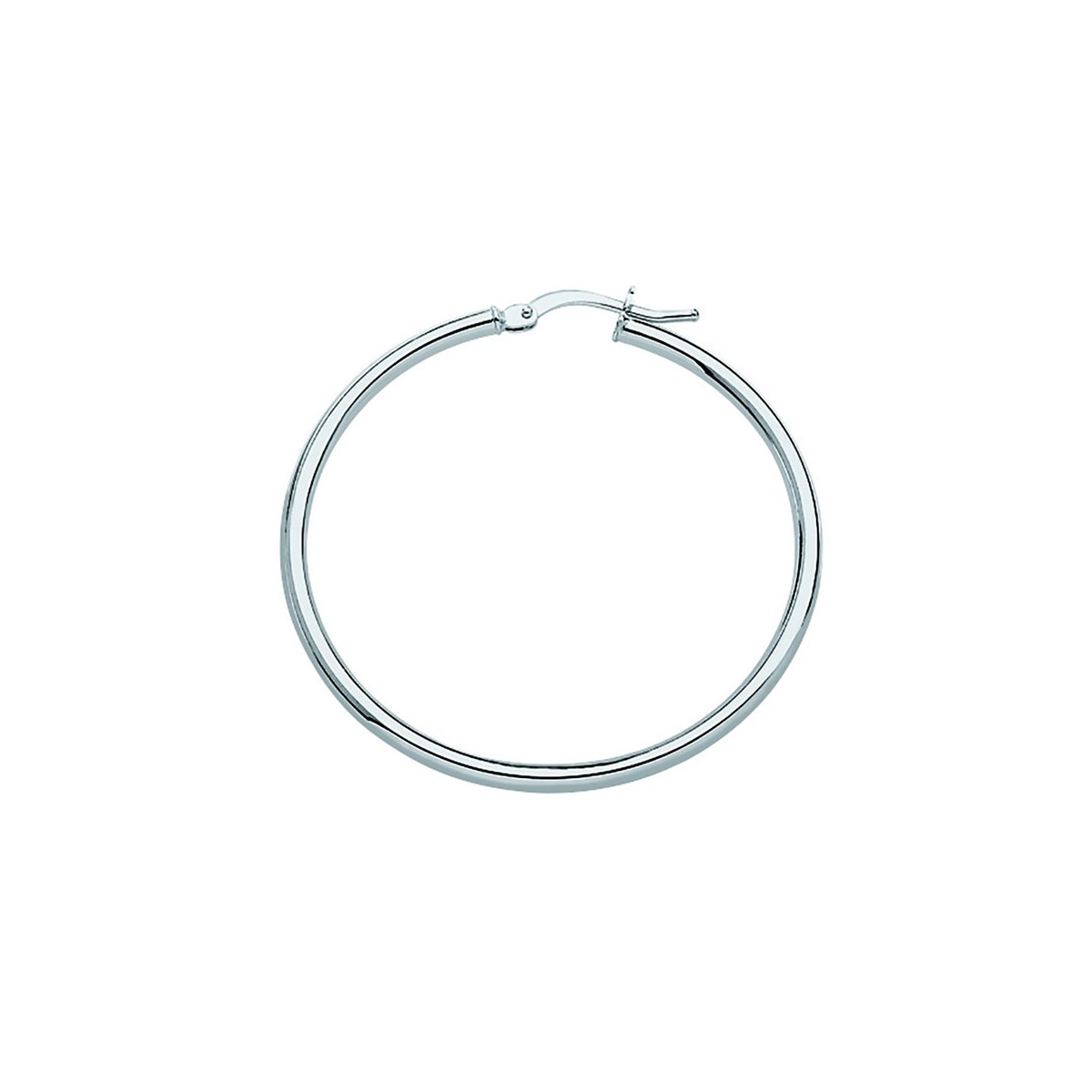 Boucles d'oreilles créoles or 9 carats fil rond 2 mmDiamètre 35mm