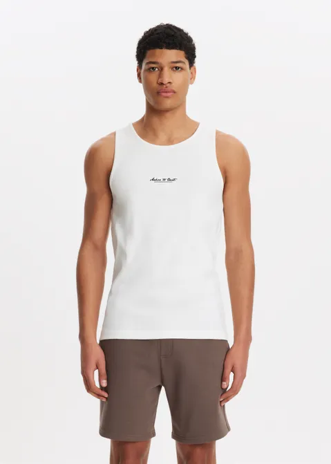 Singlet met rib off-white (WIT.O)