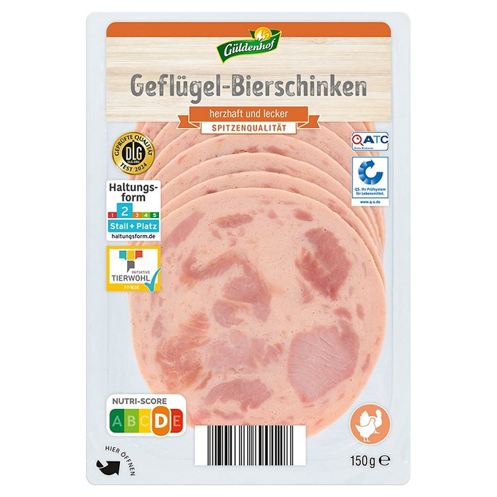 GÜLDENHOF Buffet Kochschinken 150 g, Putenkochschinken