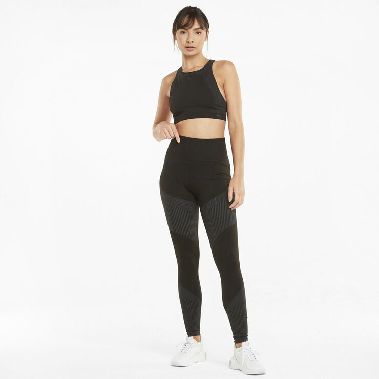 Puma Long Line Seamless low-impack sports bh Sort