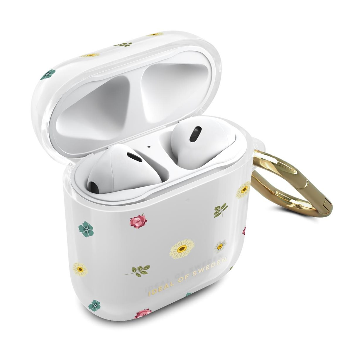 AirPods (1. & 2. Generation) Hardcase Schutzhülle Abdeckung Recycled   Karabinerhaken (IDCLAPC-507) - Petite Floral
