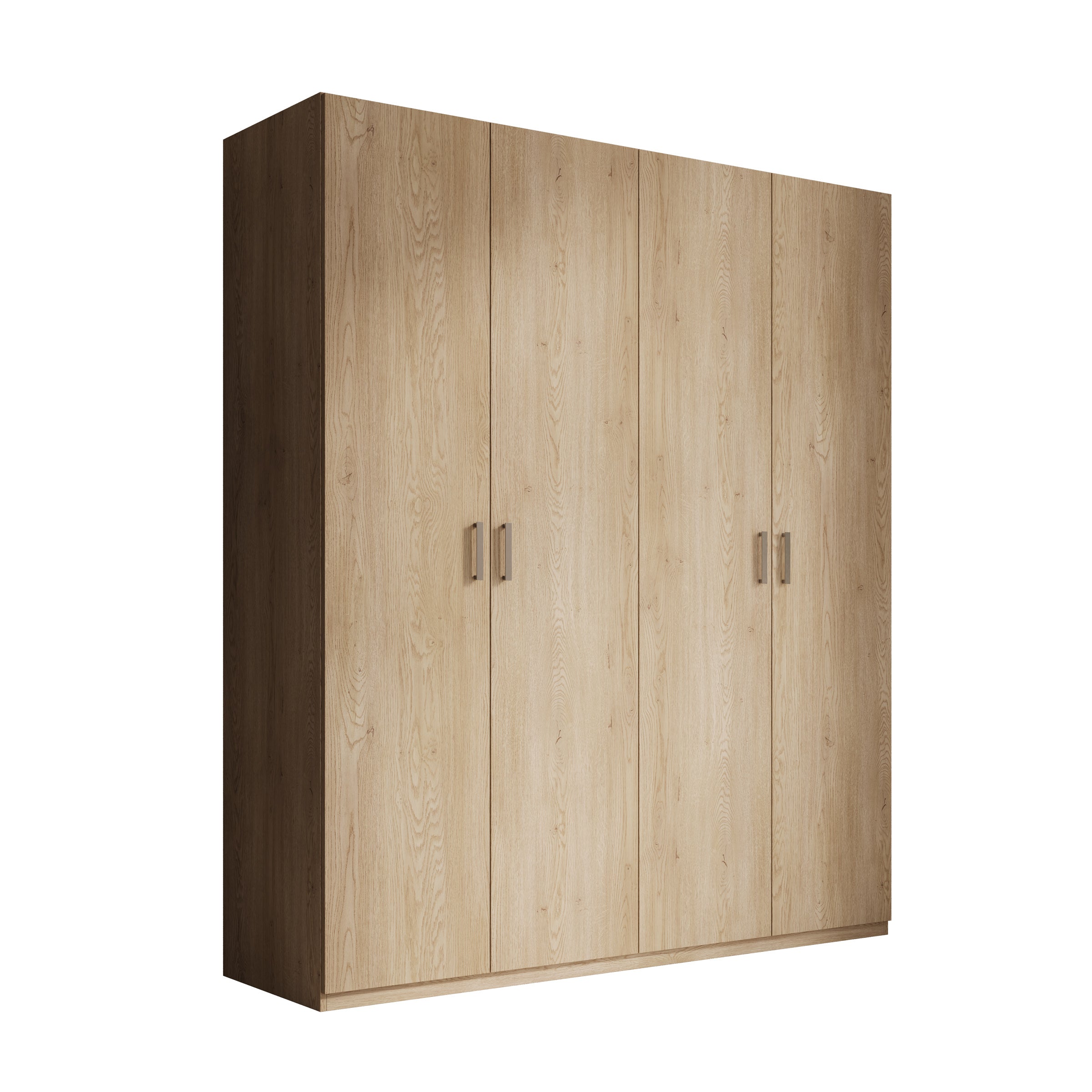 Enzio - Kledingkast 4 deurs - Eikenpatroon - 178x54x211 cm