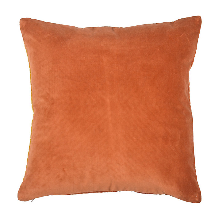 Coussin effet velours GoodHome Orozco 45 x 45 cm orange