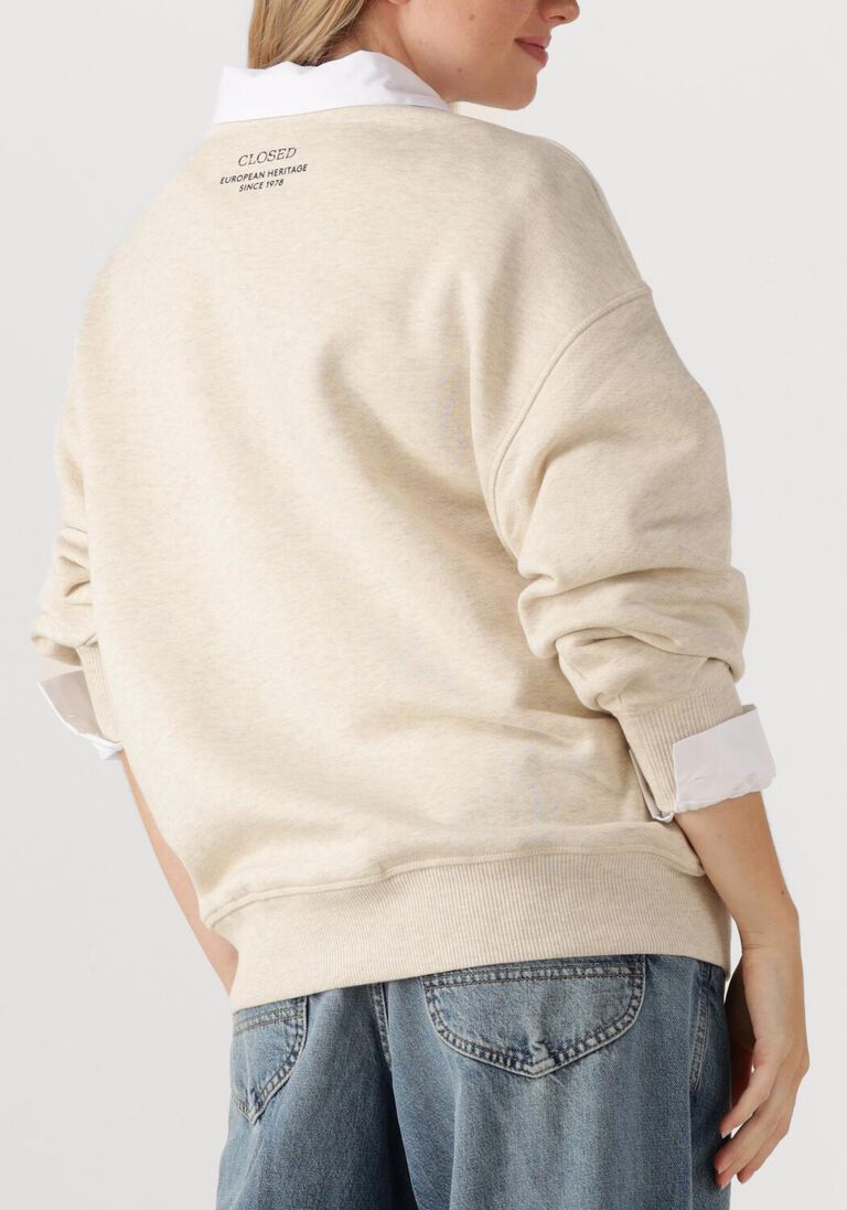 beige closed trui relaxed sweat shirt