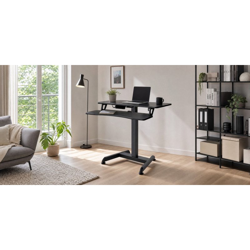 Poste de travail PC assis/debout électrique L 80 x P 62.7 cm