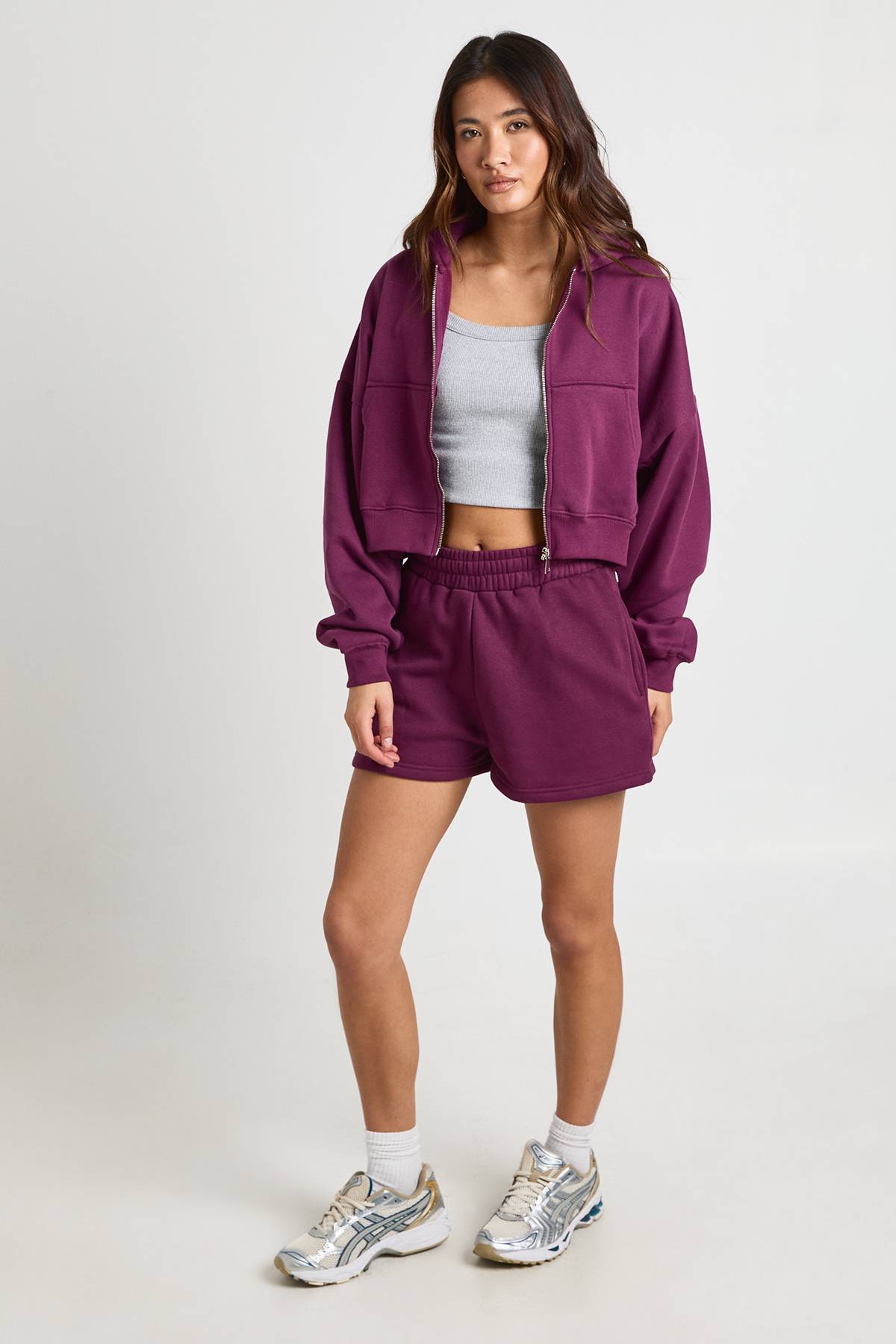 boohoo Short En Molleton Taille Haute Avec Cordon De Serrage Interne