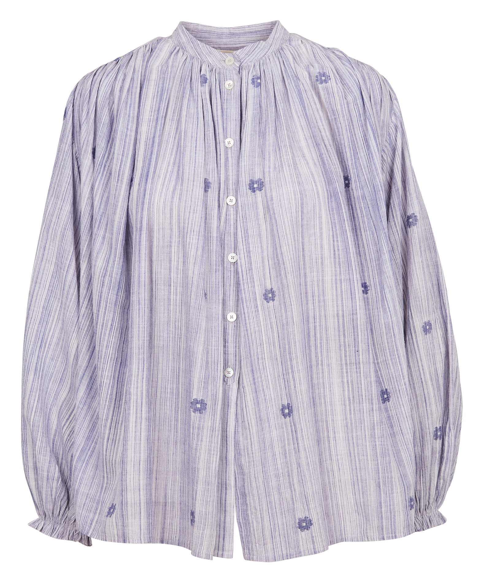 OLIVE - Blouse col rond en coton | Bleu