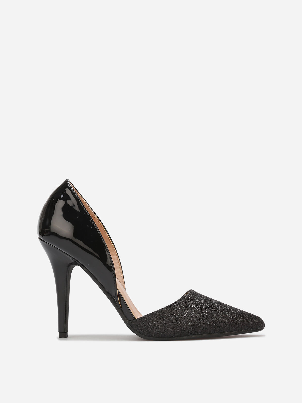 Escarpins asymétriques à paillettes- Noir