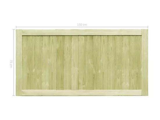 Portillons de jardin 2 pcs Bois de pin imprégné 300x75