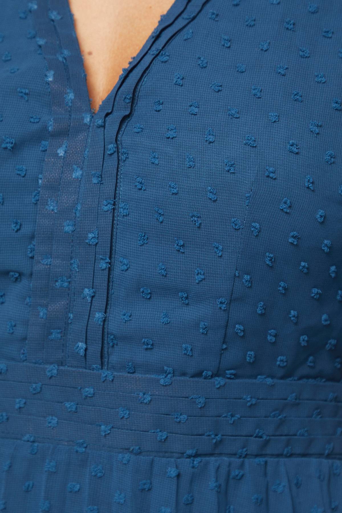 Wallis Robe Midi en Mousseline Dobby à Manches Plissées