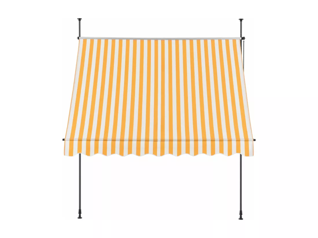 Store banne téléscopique acier blanche 400 x 120 x 200 cm 03_0008346