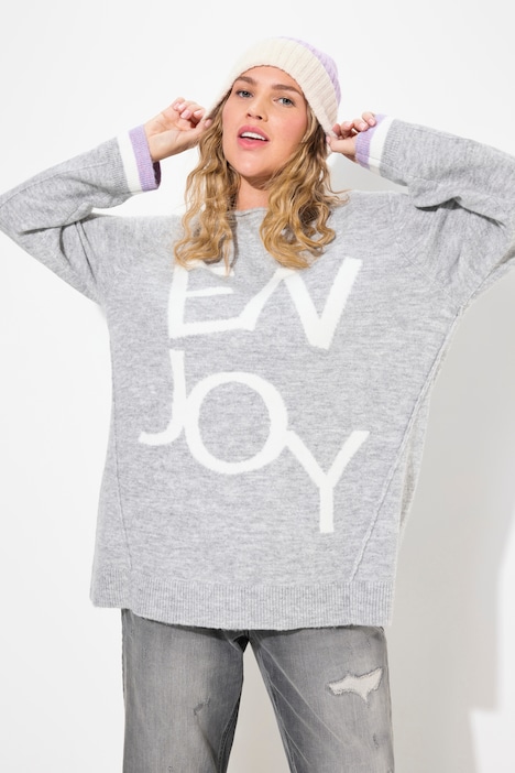 Pullover, Enjoy, Rundhals, Rollkante, Langarm