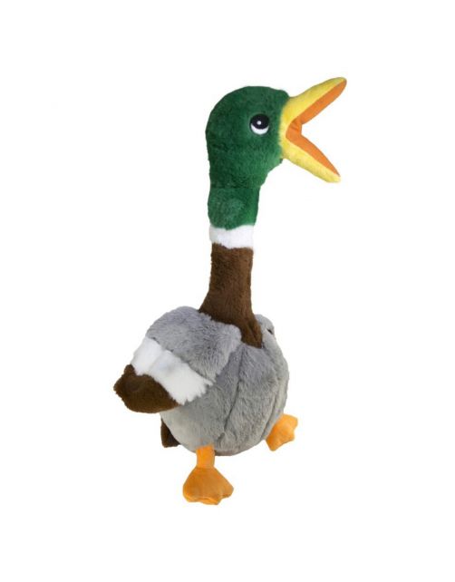 Kong Shakers Honkers Duck - Hondenspeelgoed - Grijs Bruin Groen Large