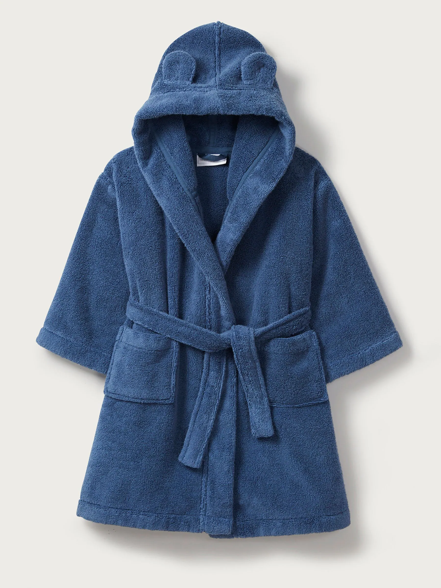 The White Company 100% katoenen blauwe kamerjas met oren