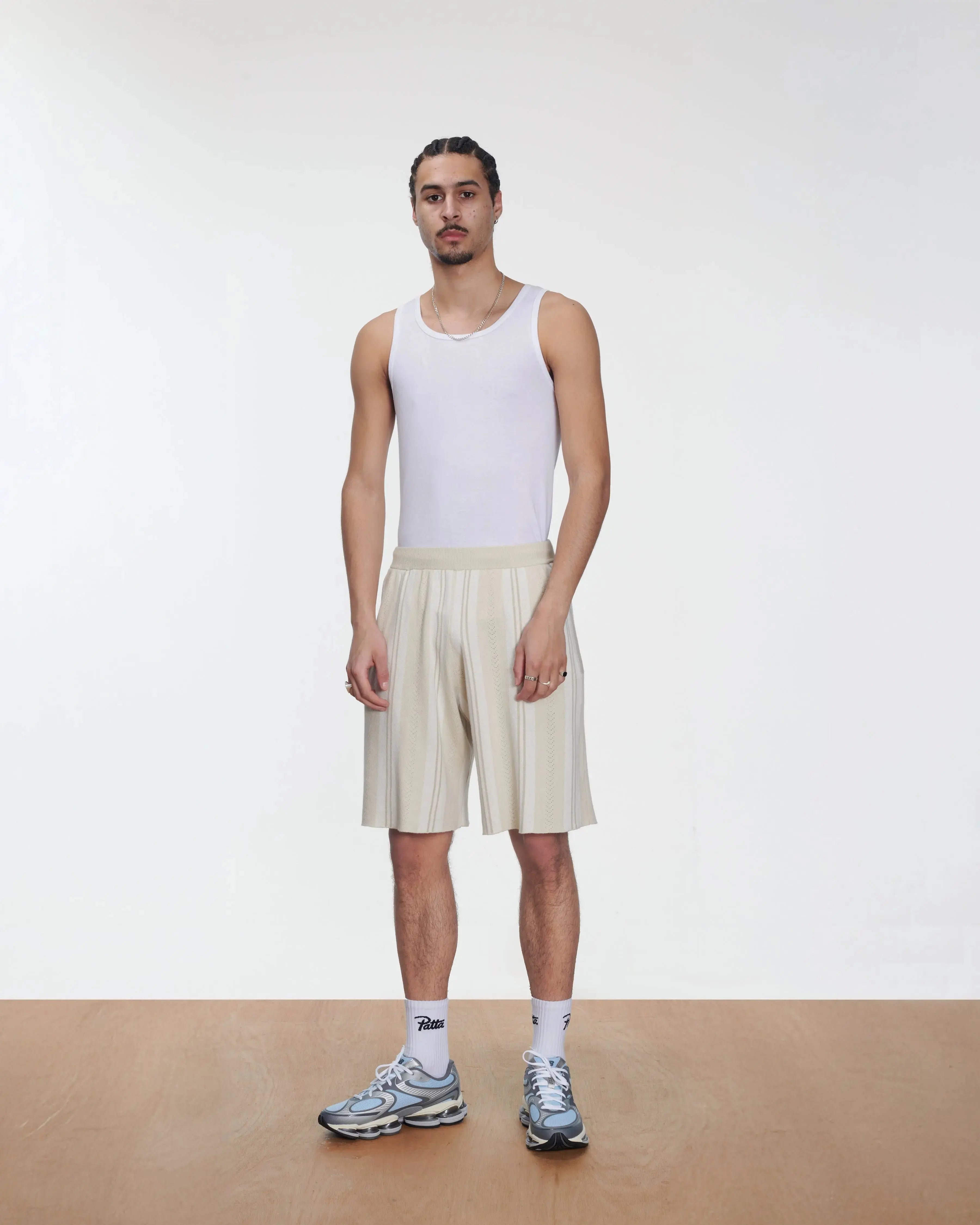 Patta Knitted Football Shorts (Oatmeal)