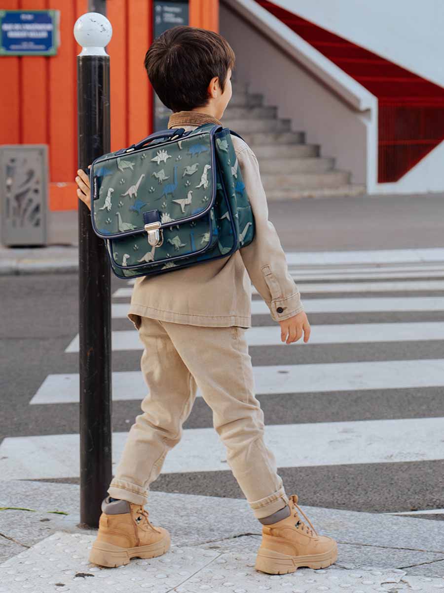 Mini cartable Caramel & cie Dinogami 32 cm