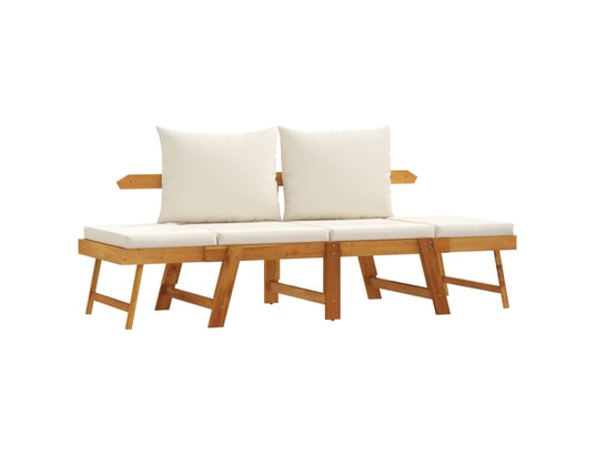 VIDAXL - Banc de jardin avec coussins 2 en 1 bois d'acacia massif