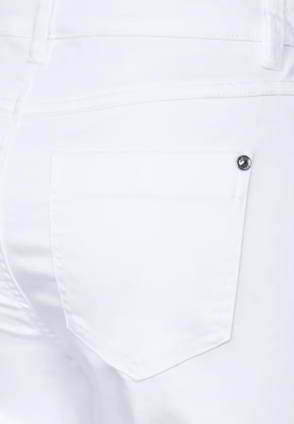 Casual Fit Seidenoptik Hose - White