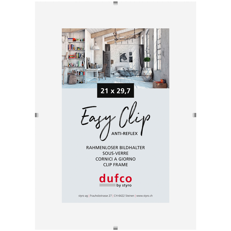 Dufco Bilderrahmen EasyClip, 21 x 29.7 cm, transparent