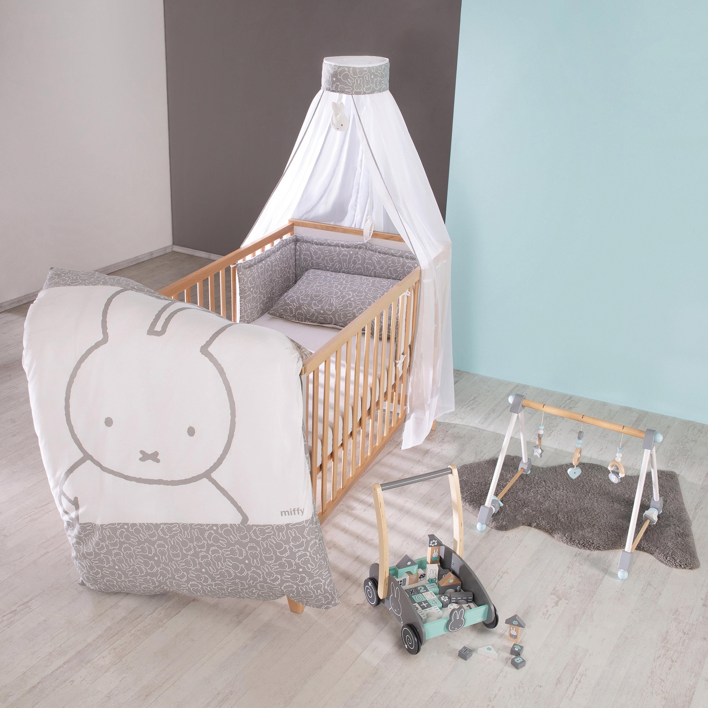 roba® Himmelbettgarnitur »miffy®« 4-tlg., mit Bettwäsche, Nestchen und Himmel