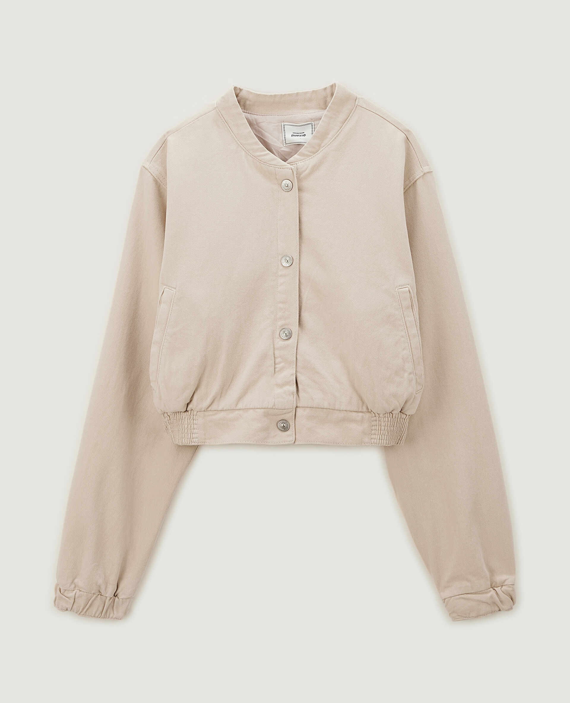 Bomber court en toile denim - Blanc