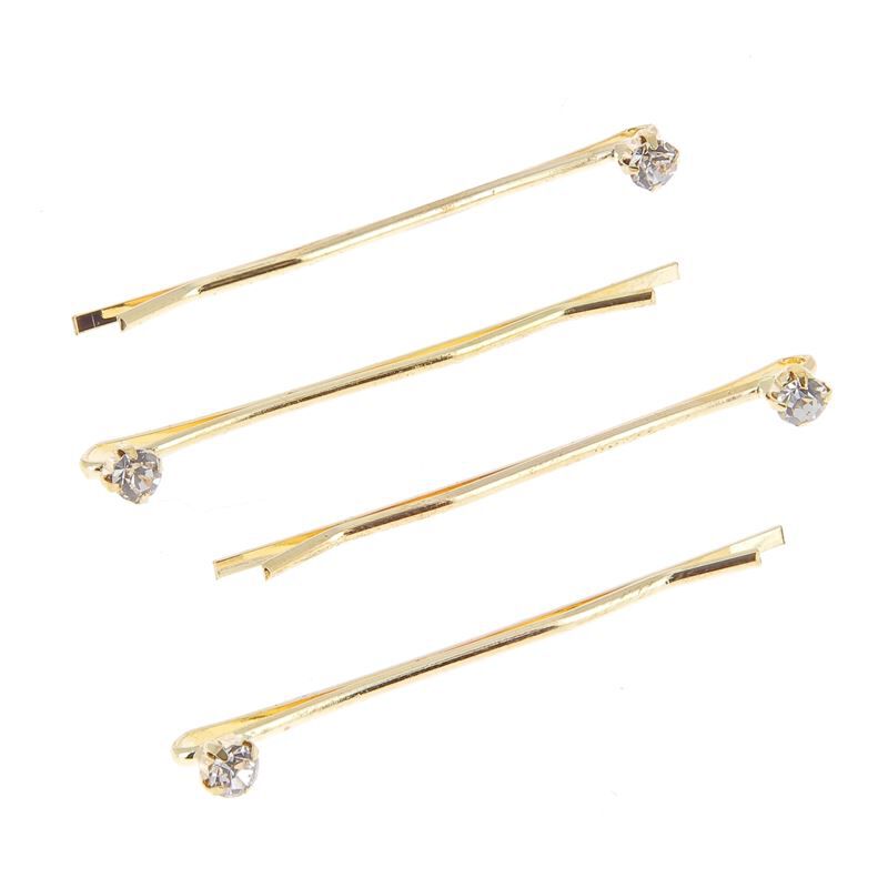 Barrettes dorées Strass par 4