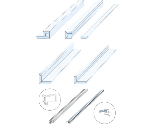 Knauf kozijnloze deurpost voor glazen deurvleugel, afgewerkte wanddikte 150 mm, Pocket Kit schuifdeursysteem