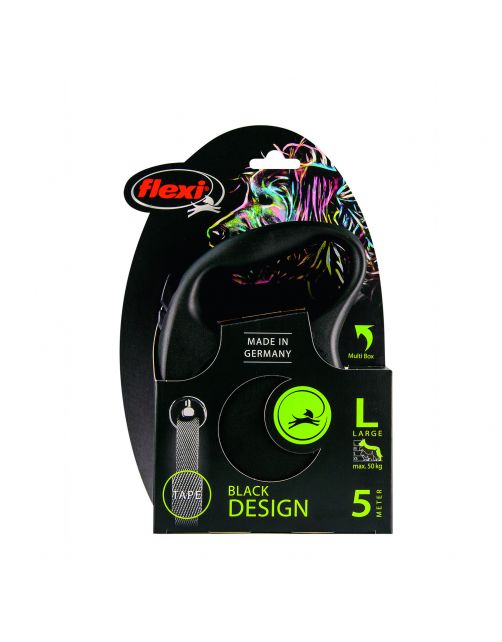 Flexi Black Design Tape L 5 m - Hondenriem