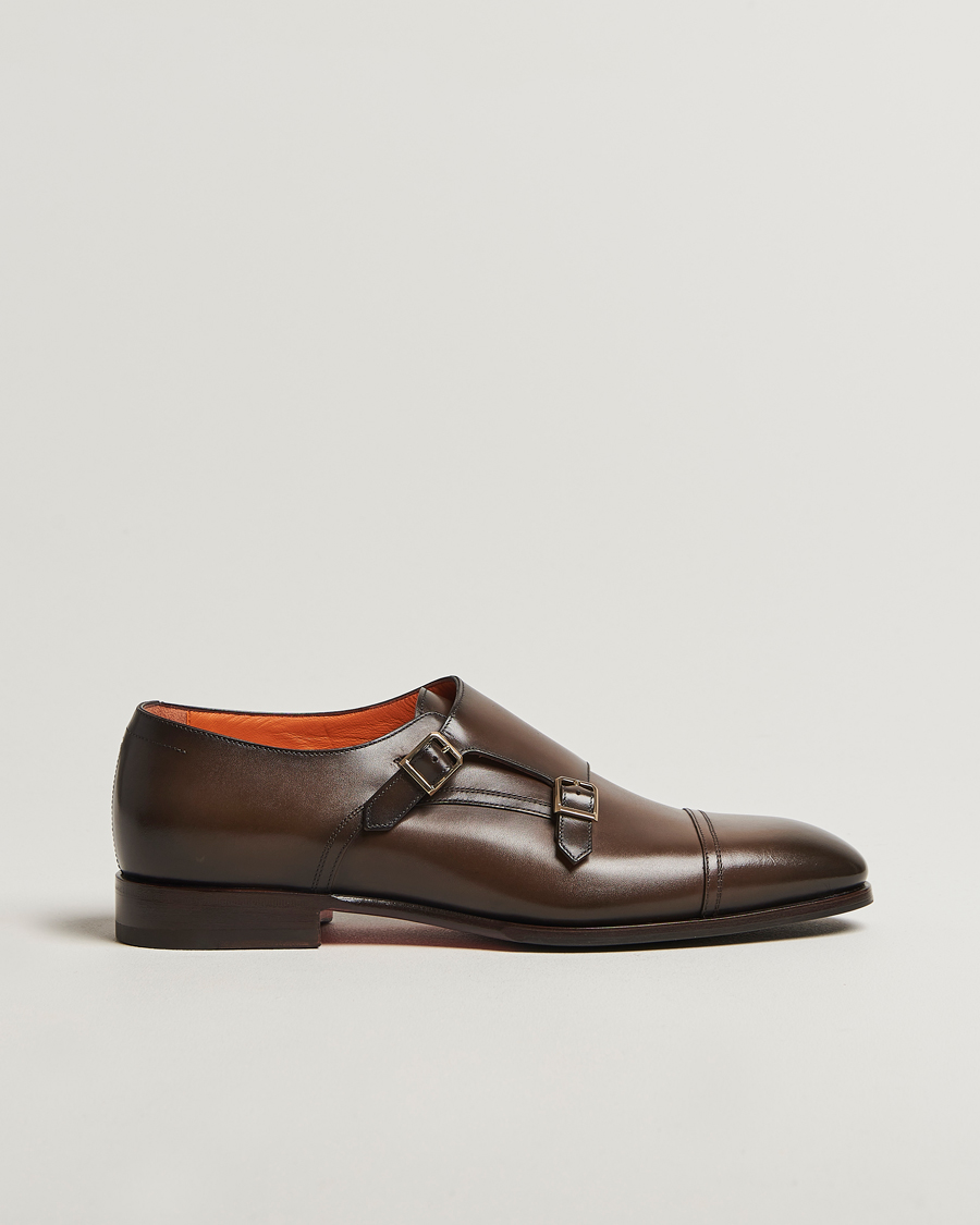 Santoni Adrian Double Monk Dark Brown Calf