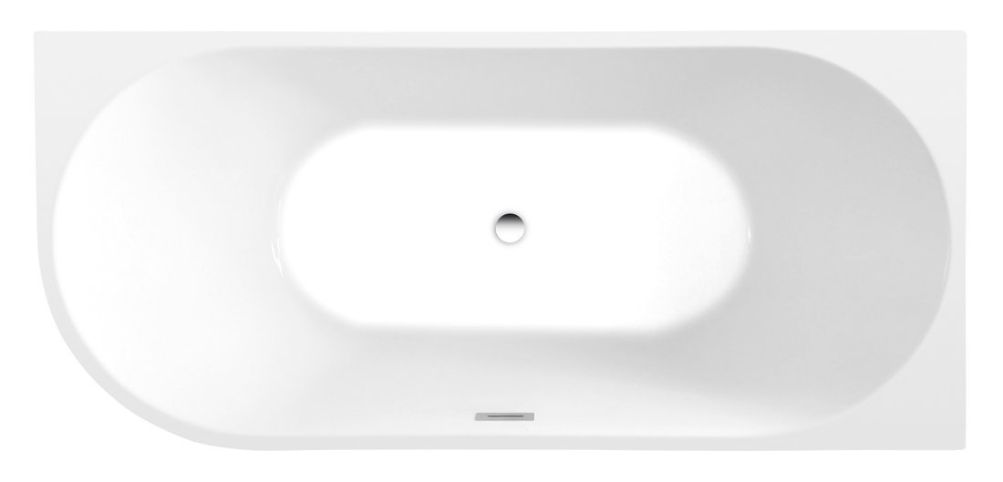 Aqualine Tibera half-vrijstaand ligbad rechts 170x80x58cm wit