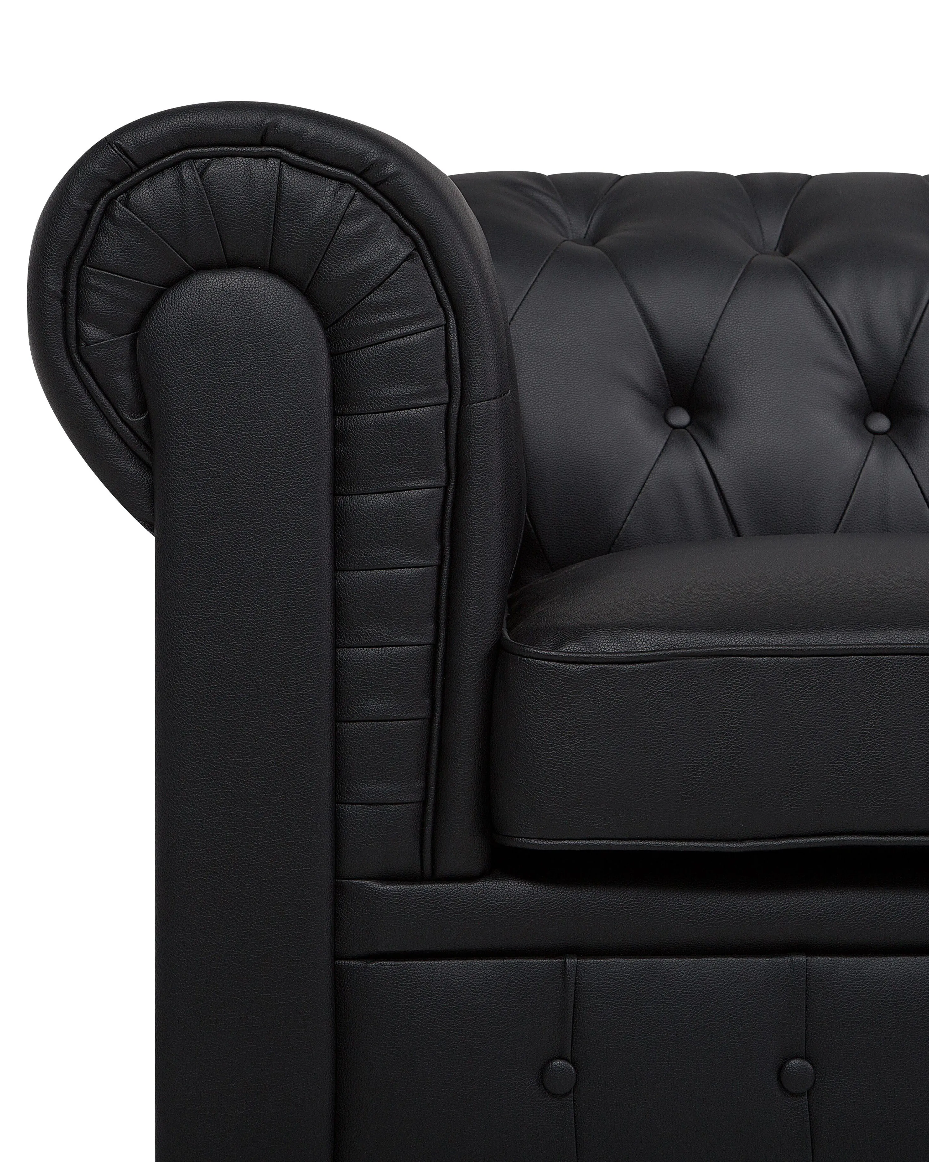 Fauteuil CHESTERFIELD Kunstleer Zwart