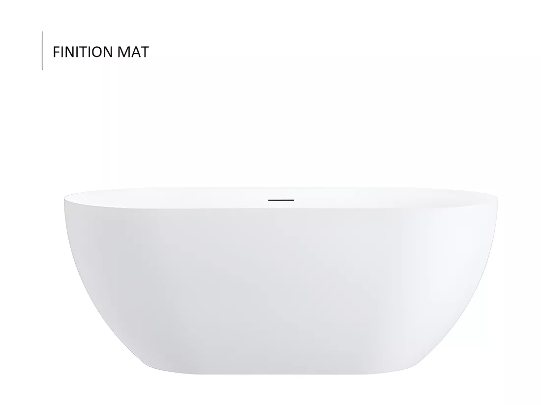 Baignoire îlot design ovale LISBON blanche 170 cm Mat