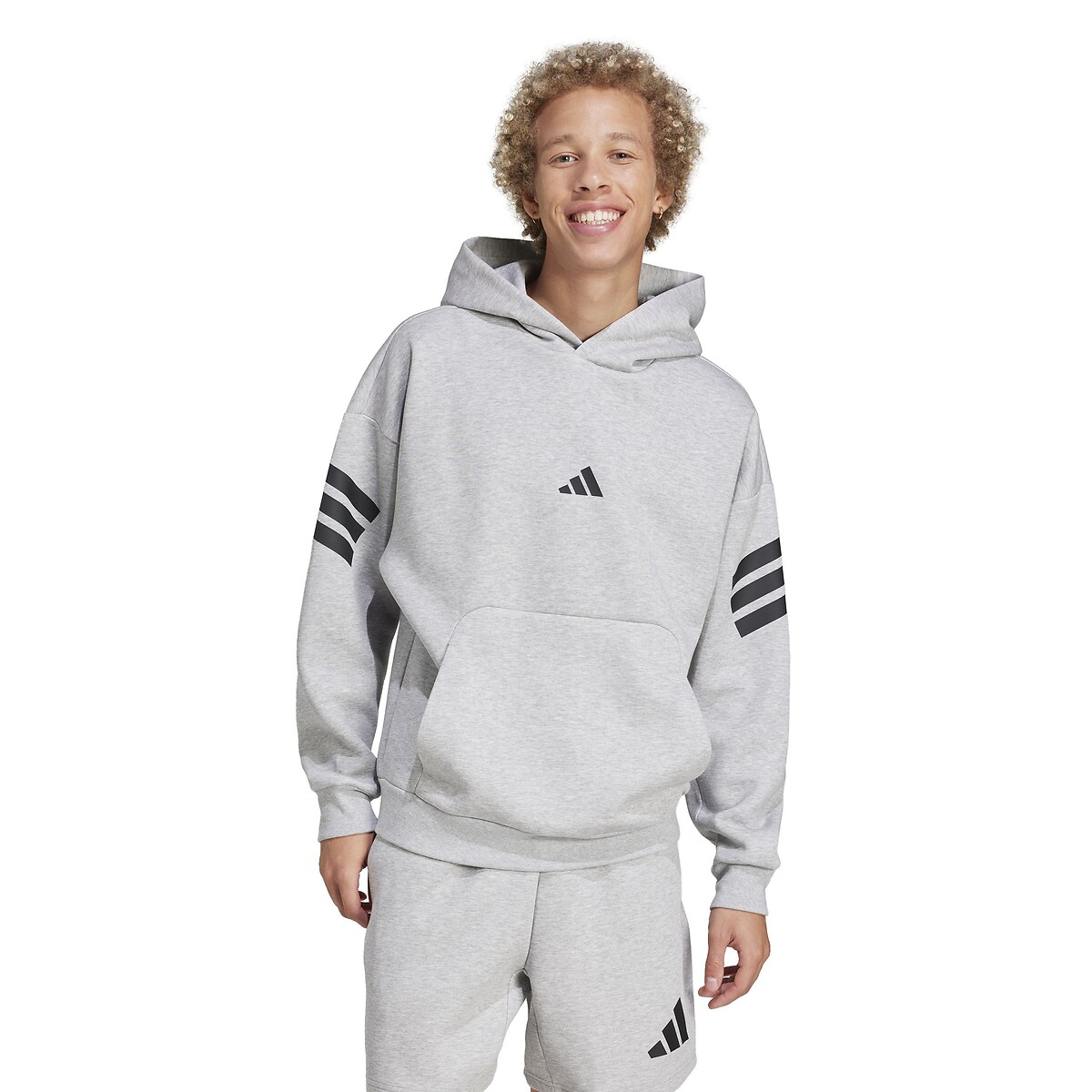 ADIDAS ROUPAS ESPORTIVAS<br>Moletom Future Icons com 3 listras