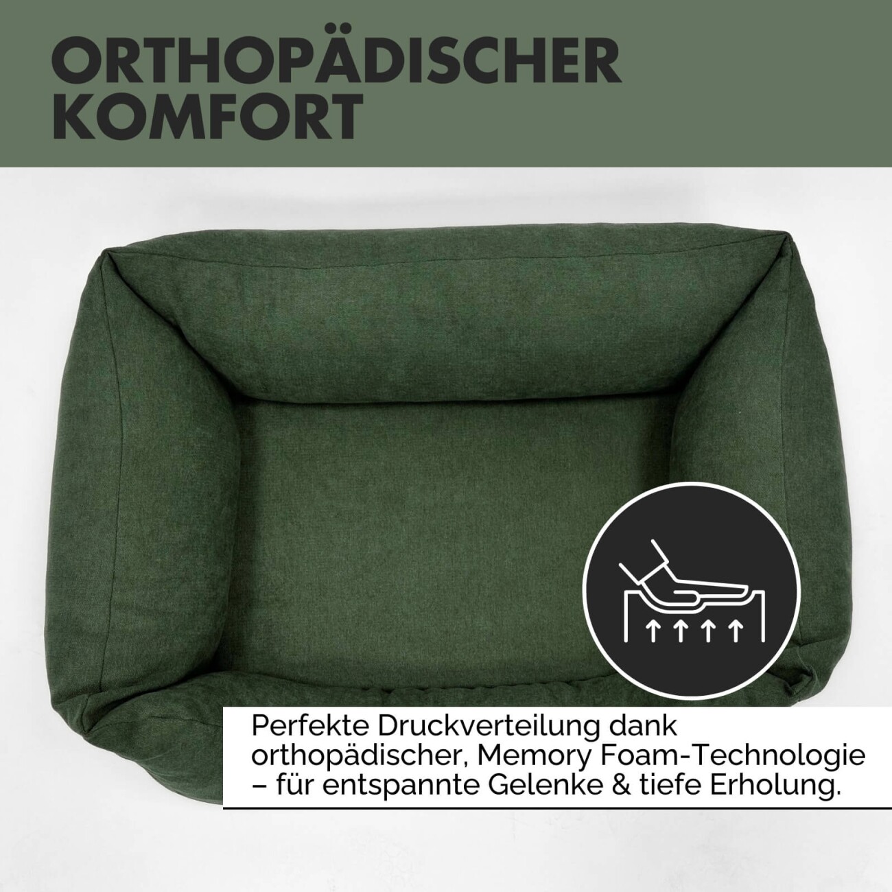 PAW WOW Hundebett EMMA Velours Olive M