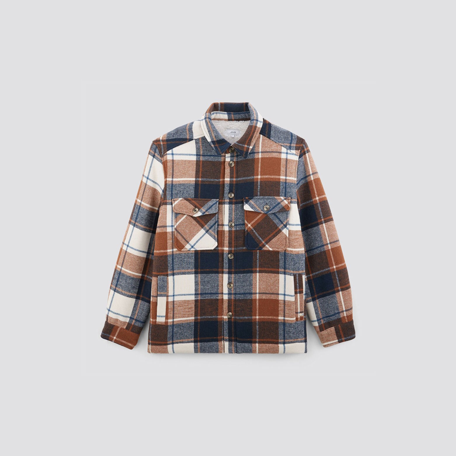 Surchemise carreaux laine doublure sherpa Rouge