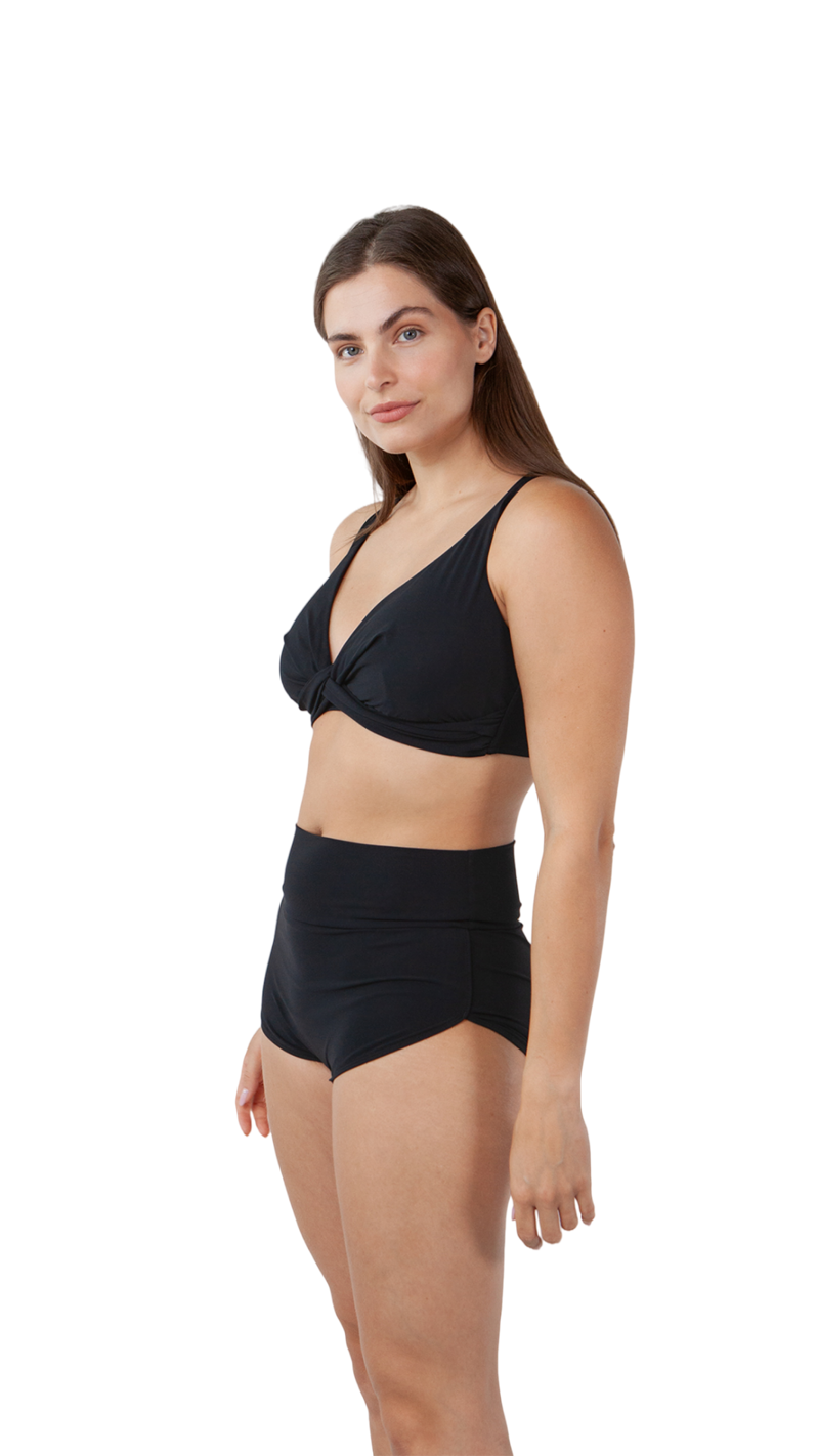 Solid Cross Halter Full Bikini Top
