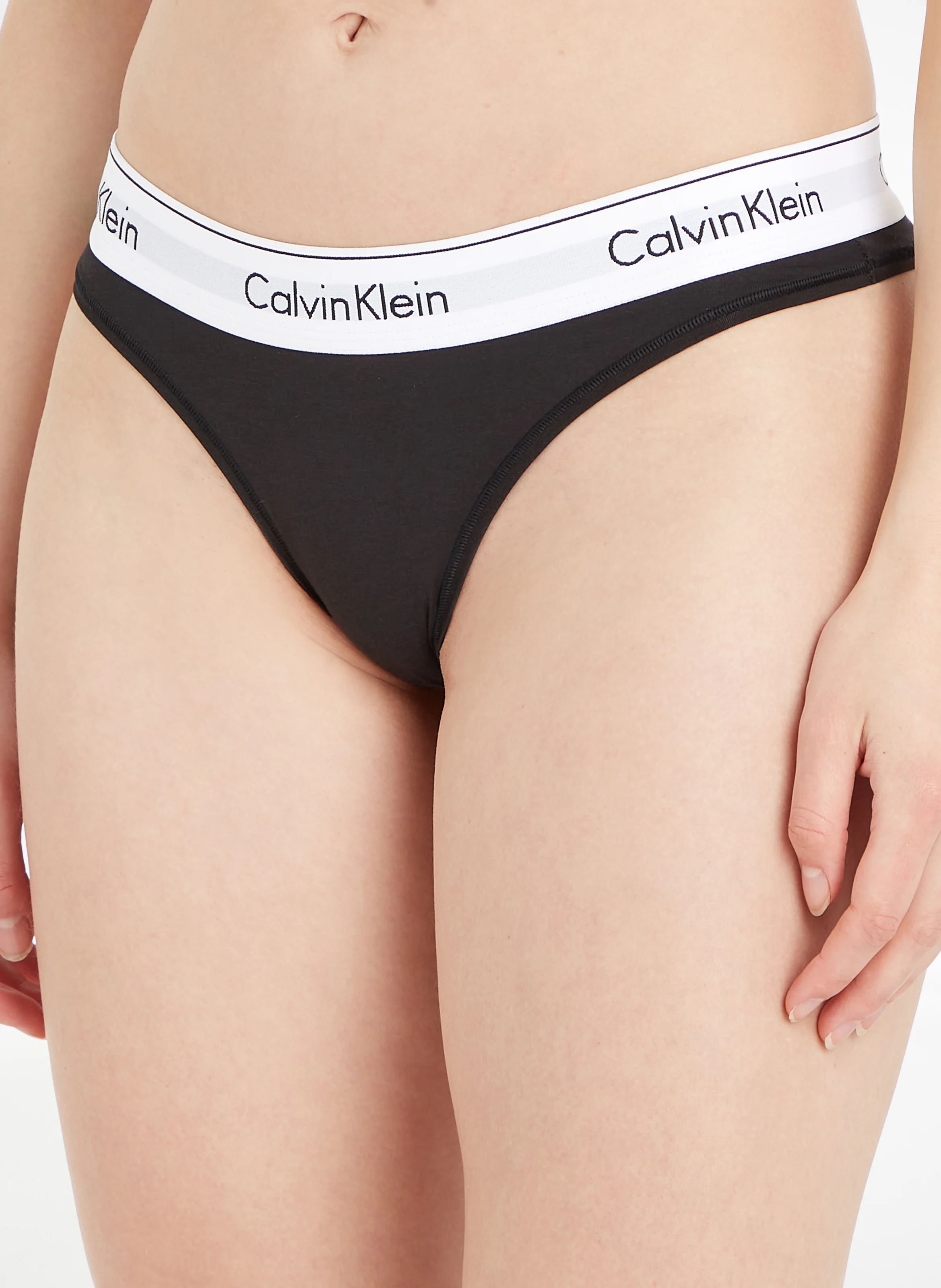 Slip brésilien en coton mélangé | Noir