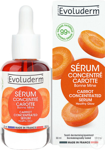 Evoluderm Sérum Concentré Bonne Mine Carotte Flacon Compte-Gouttes 30ml