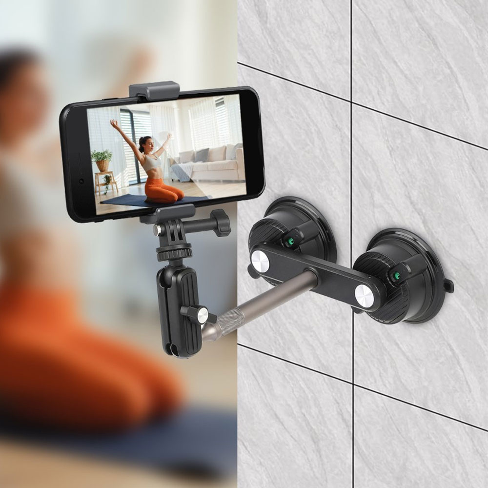 Auto KFZ Kamera Dual Saugnapfhalterung   Stativ Adapter für DSLR Kamera / GoPro / Insta360 mit 1/4