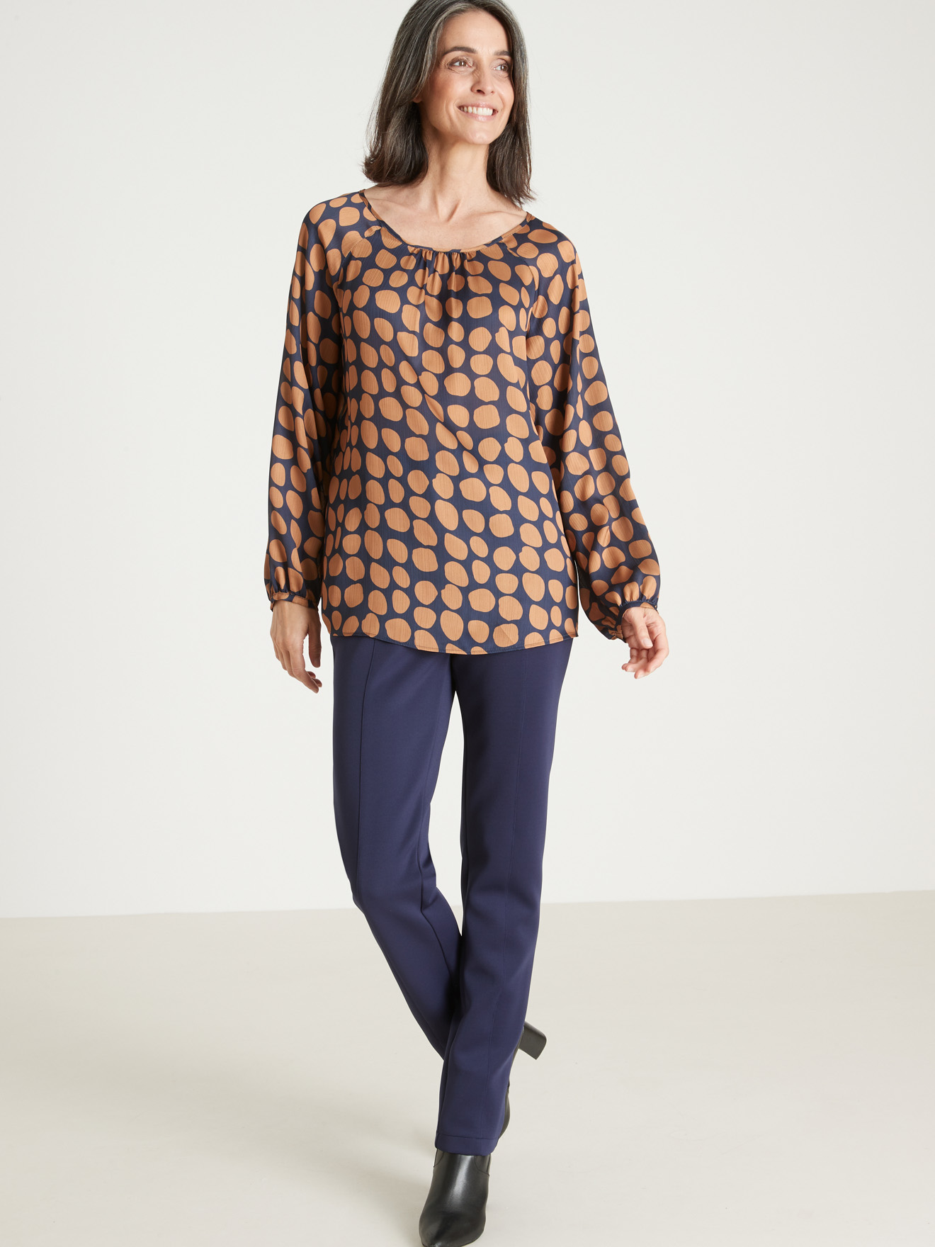 Blouse ample voile satiné