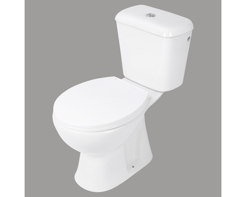 Differentieel WC-combinatieset, diepspoeltoilet met rand, glanzend wit met coating, met toiletzitting 38.500.01